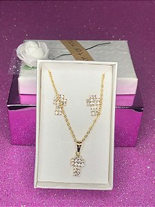 CONJUNTO STRASS CRUZ DUPLA