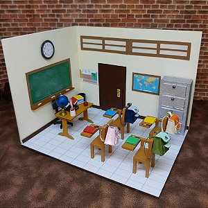 Quadro Cenário Miniatura Sala de Aula - Escola