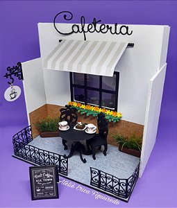 Quadro cenário miniatura Cafeteria Doceria
