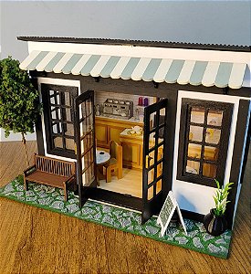 Quadro Cenário Miniatura Cafeteria