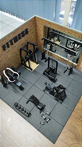 Quadro cenário miniatura academia de musculação