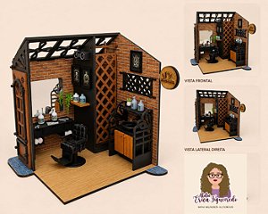 Quadro Cenário Miniatura Barbearia
