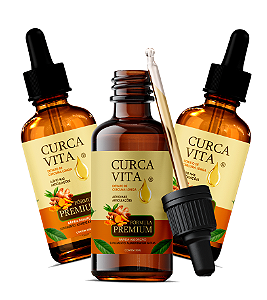 Kit 03 Frascos Curcumina Com Colágeno - Gotas 30ml Curcuvita