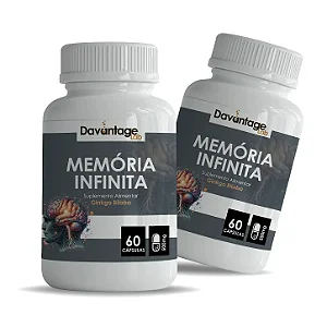 Kit 2 Potes Memória Infinita – Ginkgo Biloba 500 mg – 120 Cápsulas