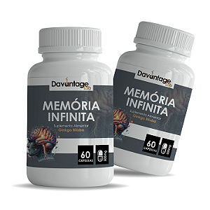 Kit 2 Potes Memória Infinita Davantage Lab | Tratamento 4 Meses Foco e Produtividade (240 Cápsulas)