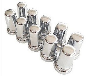 Kit 10 Capas de Porca Belga Cromada 27MM - BF