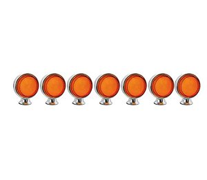 Kit 7 Lanternas Foguinho Laranja Led 12/24V Com Suporte - H3