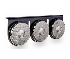 Kit Lanterna 3 Marias LED Cristal 12/24V Com Suporte em Ferro - H3