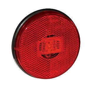 Lanterna Lateral LED Redonda Vermelha - 85mm - H3 - H37143