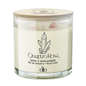 Quartzo Rosa - Flor de Cerejeira - Vela Aromática - 170g