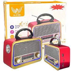 Rádio Am Fm Bluetooth Usb Retrô Vintage Altomex Mod. AD3199 - Pilha Bateria E Tomada