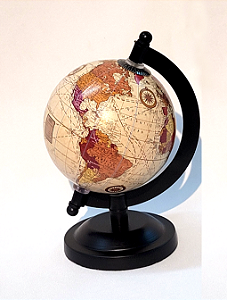 Globo Terrestre Político Mapa Mundi com Esfera giratória base preto 18x10 diam.