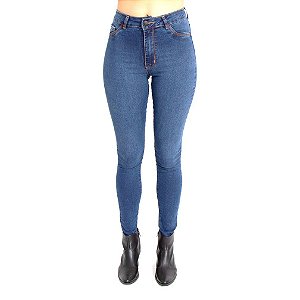 Calça Hot Pant Feminina Skinny Jeans Azul Escuro Lady Rock