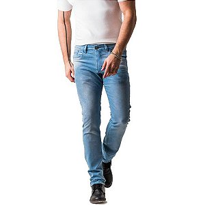 Calça Jeans Masculina Skinny Estonada Azul Claro Zune