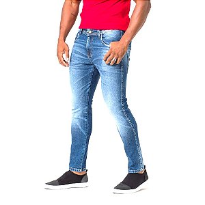 Calça Masculina Skinny Jeans Estonado Azul Zune