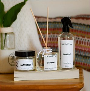 Trio Bamboo - Vela + Home Spray + Aromatizador