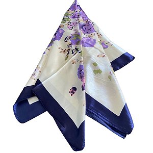 Lenço Acetinado 90X90 Estampa Floral