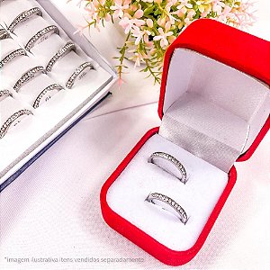 ALIANCA ACO INOXIDAVEL CRAVEJADA PRATEADA 2MM - (UNIDADE)