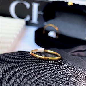 ALIANÇA TRADICIONAL AÇO INOXIDÁVEL 2MM LISA - DOURADO