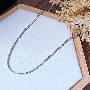 CORRENTE COLAR AÇO INOXIDAVEL LAMINA 0.5 FITA 45CM - PRATEADA