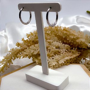 BRINCO ARGOLINHA CLICK  AÇO INOX PRATEADA 2,2CM  - "G"