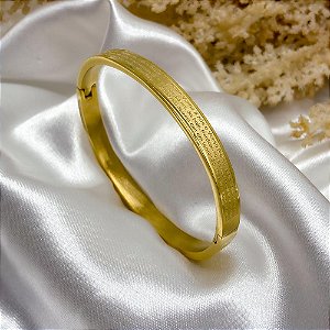 BRACELETE AÇO INOXIDÁVEL PAI NOSSO - DOURADO
