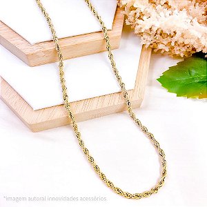 CORRENTE AÇO 60CM CORDÃO BAIANO 08 - DOURADO