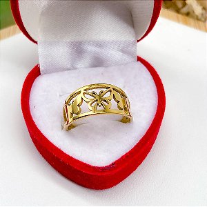 ANEL BORBOLETAS AÇO INOXIDÁVEL - DOURADO