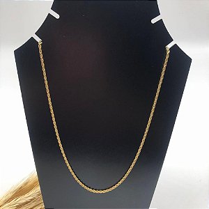 CORRENTE  AÇO INOX CORDÃO BAIANO 05MM 45CM - DOURADA