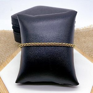 PULSEIRA AÇO INOX TRIGO 22 CM - DOURADA