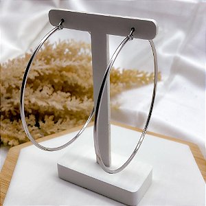 ARGOLA AÇO INOX 8CM  - PRATEADA