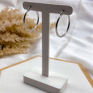ARGOLA AÇO INOX 3CM  - PRATEADA