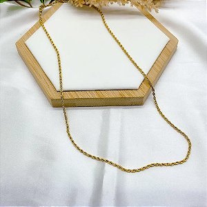 COLAR AÇO INOX CORDÃO BAIANO 06MM 60CM - DOURADO