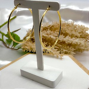 BRINCO AÇO INOX ARGOLA 5CM - DOURADA