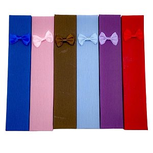 CAIXINHA DE PRESENTE  21X4CM ESTAMPA LISA  - CORES SORTIDAS