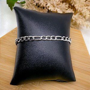 PULSEIRA AÇO INOX FIGARO 1.6 22CM - PRATEADA