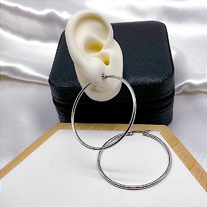 BRINCO AÇO INOXIDÁVEL ARGOLA 5CM - PRATEADO