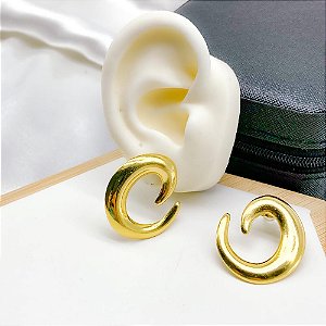 BRINCO AÇO INOX GEOMETRICO ESPIRAL - DOURADO