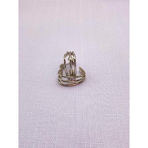 BRINCO AÇO INOX ARGOLA 3 FIOS LISA - PRATEADA