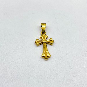 PINGENTE AÇO INOXIDÁVEL CRUZ - DOURADO