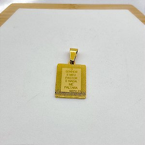 PINGENTE AÇO INOXIDÁVEL SALMO 23 - DOURADO