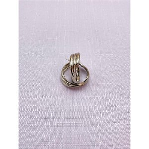 BRINCOS ARGOLA AÇO INOXIDÁVEL 3 FIOS TRANÇADOS - PRATEADO