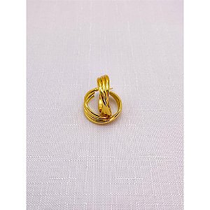 BRINCOS ARGOLA AÇO INOXIDÁVEL 3 FIOS TRANÇADOS - DOURADO