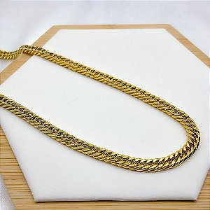 CORRENTE AÇO INOXIDÁVEL 60CM GRUMET DUPLA 1.4 MM - DOURADA