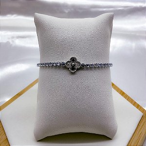 PULSEIRA AÇO INOX RIVIERA TREVO - PRATEADA