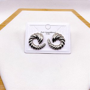 BRINCO AÇO INOXIDÁVEL CARACOL TRABALHADO - PRATEADO