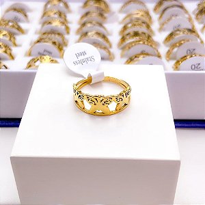 ANEL  AÇO INOXIDÁVEL BORBOLETAS - DOURADO