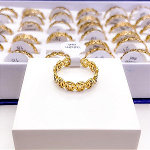 ANEL  AÇO INOXIDÁVEL ESTILO ALIANÇA - DOURADO