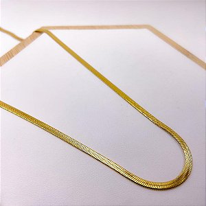 COLAR AÇO INOXIDÁVEL 45CM LÂMINA MALHA 2mm - DOURADO