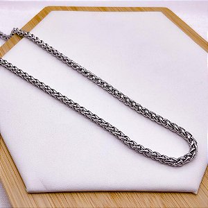 CORRENTE AÇO INOX TRIGO 4.0MM 60 CM - PRATEADO